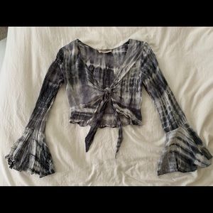 Tie dye tie crop top